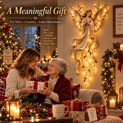 ✨Last Day 49% OFF✨Guardian Angel Starfall – Lighted Faith & Blessing Christmas Wall Decor✨