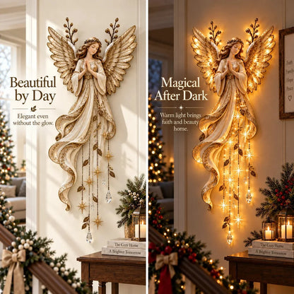 ✨Last Day 49% OFF✨Guardian Angel Starfall – Lighted Faith & Blessing Christmas Wall Decor✨