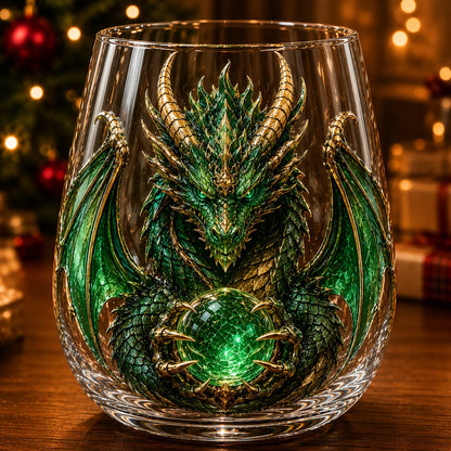 🐉✨ 3D Mythic Dragon Glass Art Cup | Luxury Raised Fantasy Glassware for Whiskey, Home Bar Décor & Legendary Gifts 🎁