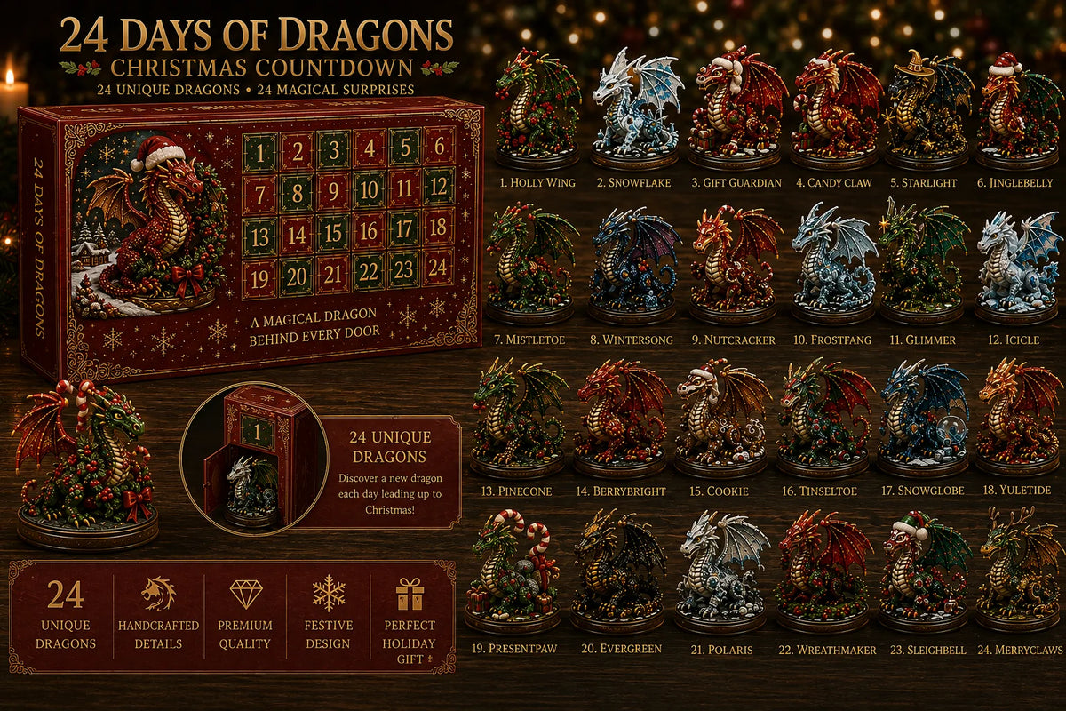 🐉 24 Days of Dragons Advent Calendar – 24 Unique Dragons, 24 Magical Christmas Surprises 🎄✨
