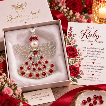 ⏳ 49% Off – 👼handmade Birthstone Angel Wire Ornament |12 Meaningful Birthstone Colors With Keepsake Card ✨