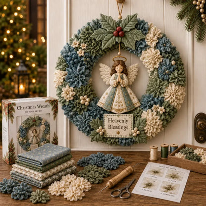🎄 ✨ Make A Christmas Wreath You'll Be Proud To Display ❤️ 3D Fabric Poke DIY Kit With Tutorial & Guide Included