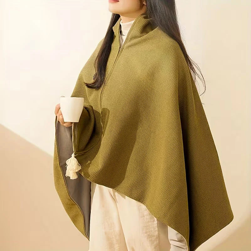 🔥 Wearable Heated Shawl – 3 Heat Levels, USB-Powered Cozy Thermal Wrap