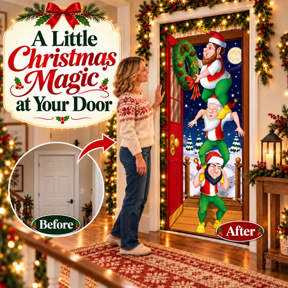 🎄🎅 Christmas Door Cover – Instant Holiday Cheer!