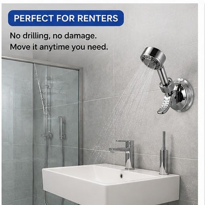 🌎Ends Today: 70% OFF!🔥2pcs Adjustable Shower Head Holders Removable Suction Cup Shower Head Bracket No Drill Shower Head Bracket