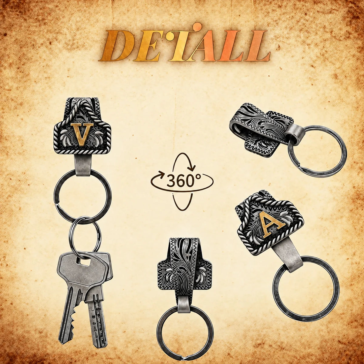 🗝️Personalized Western Initial Key Clip🔥🔥🔥