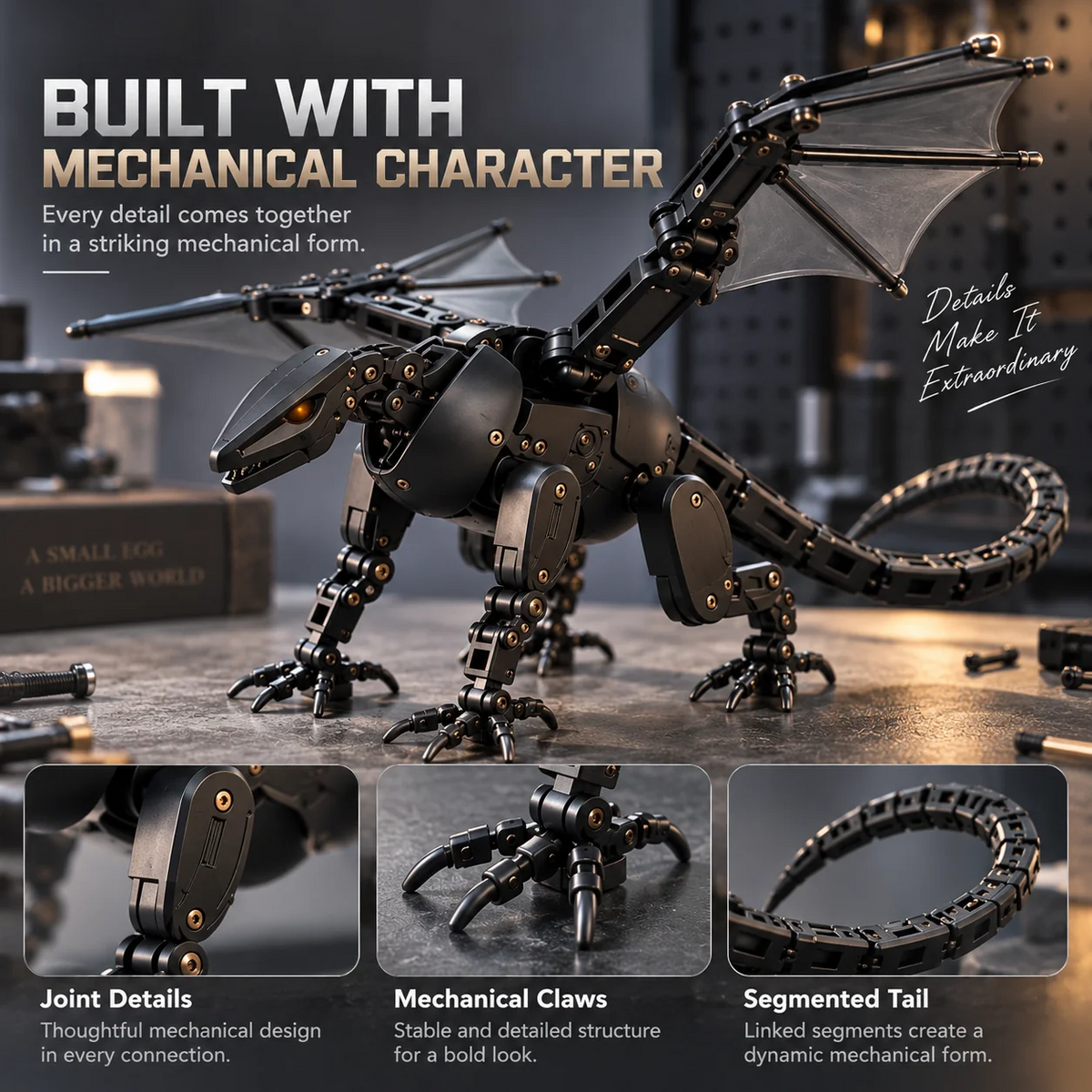 🔥HOT SALE 49% OFF🥚🐉 DragonMorph – Egg to Dragon Transforming Mechanical Toy