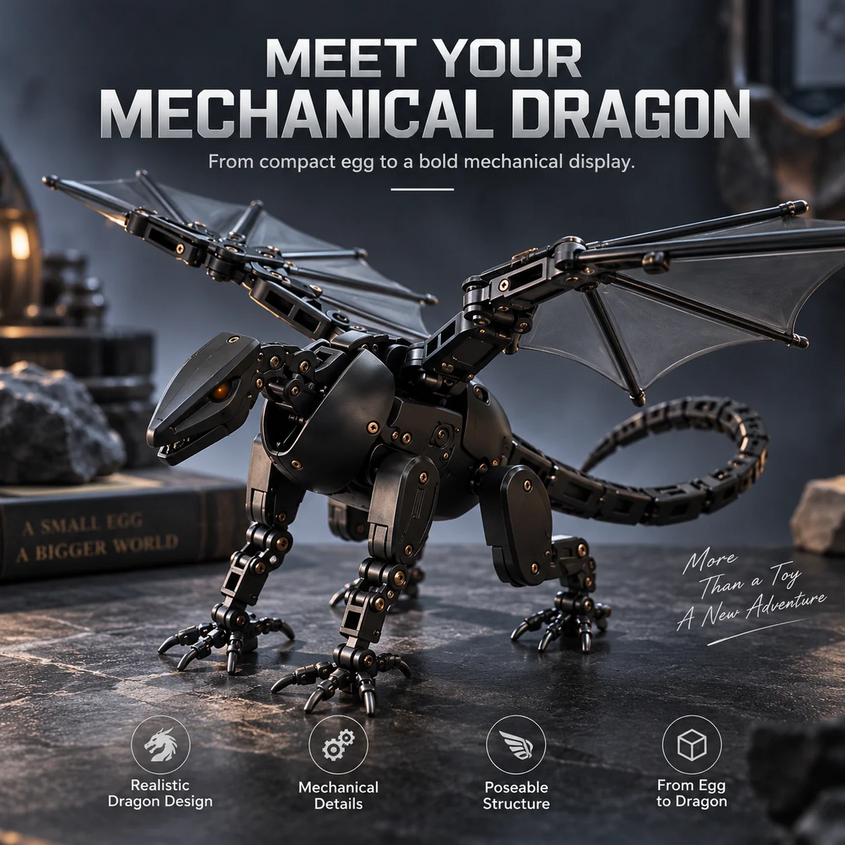 🔥HOT SALE 49% OFF🥚🐉 DragonMorph – Egg to Dragon Transforming Mechanical Toy