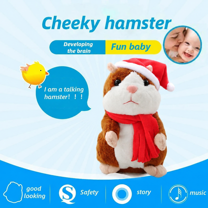 🐹 Last Day Special Price ✨Talking Hamster Plush – repeats whatever you say, auto head-shaking, hilarious fun for kids & adults.🎁
