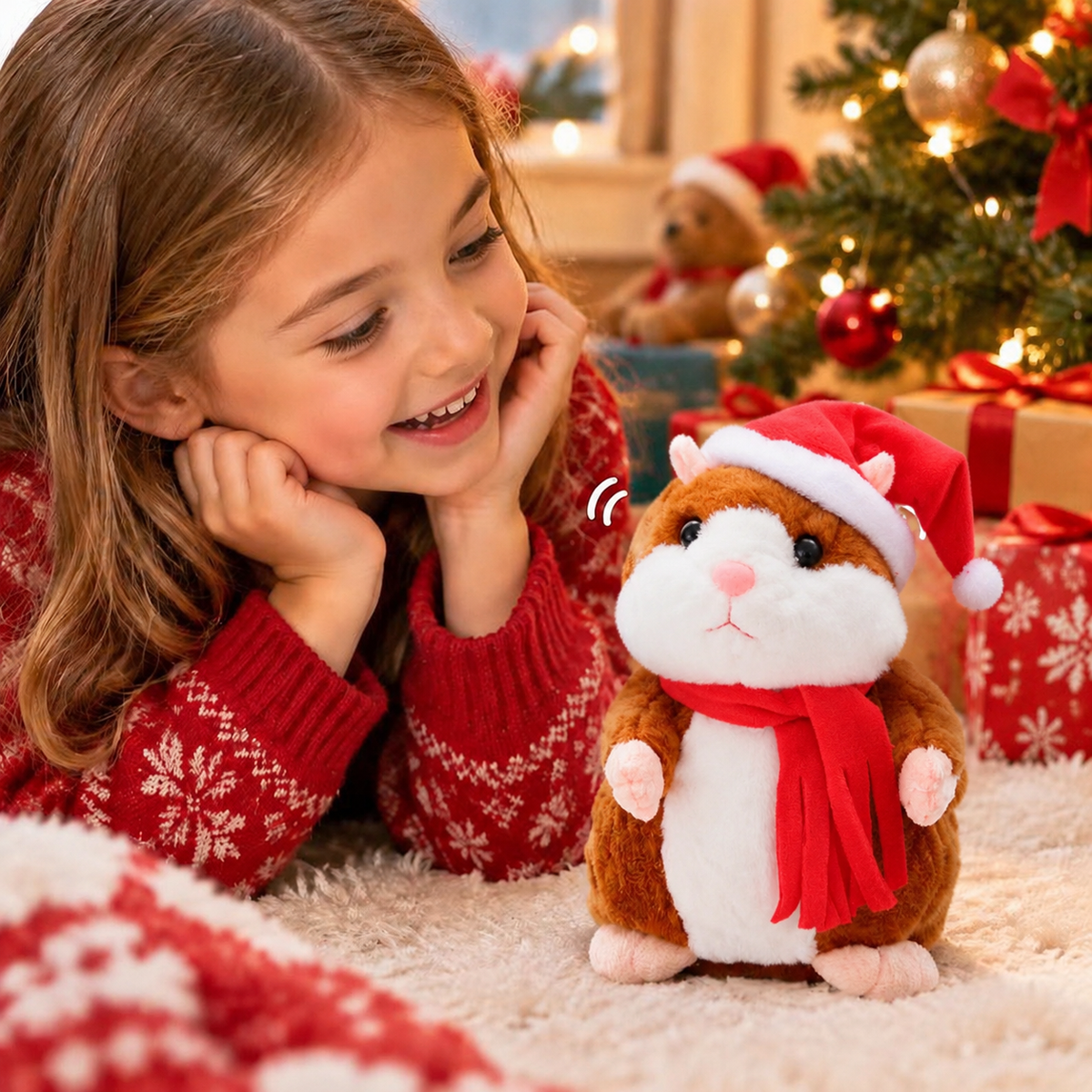 🐹 Last Day Special Price ✨Talking Hamster Plush – repeats whatever you say, auto head-shaking, hilarious fun for kids & adults.🎁
