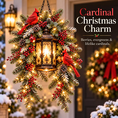 🎄 Christmas Porch Glow – Pre-lit Holiday Lantern & Evergreen Decor | 3 Festive Styles