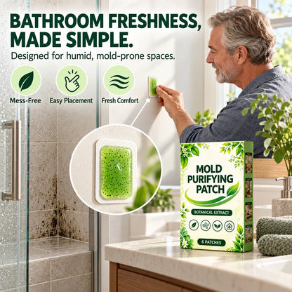 🧪50% OFF NOW! 6Pcs Mold Purifying Patches – Botanical Mildew Removal Pads, Long Lasting Mold Inhibitor for Bathroom, Kitchen, Wall Corners & Damp Hidden Spots