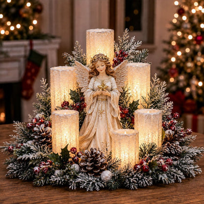 ✨Christmas Lighted Centerpiece with Flameless Candle Glow🎄
