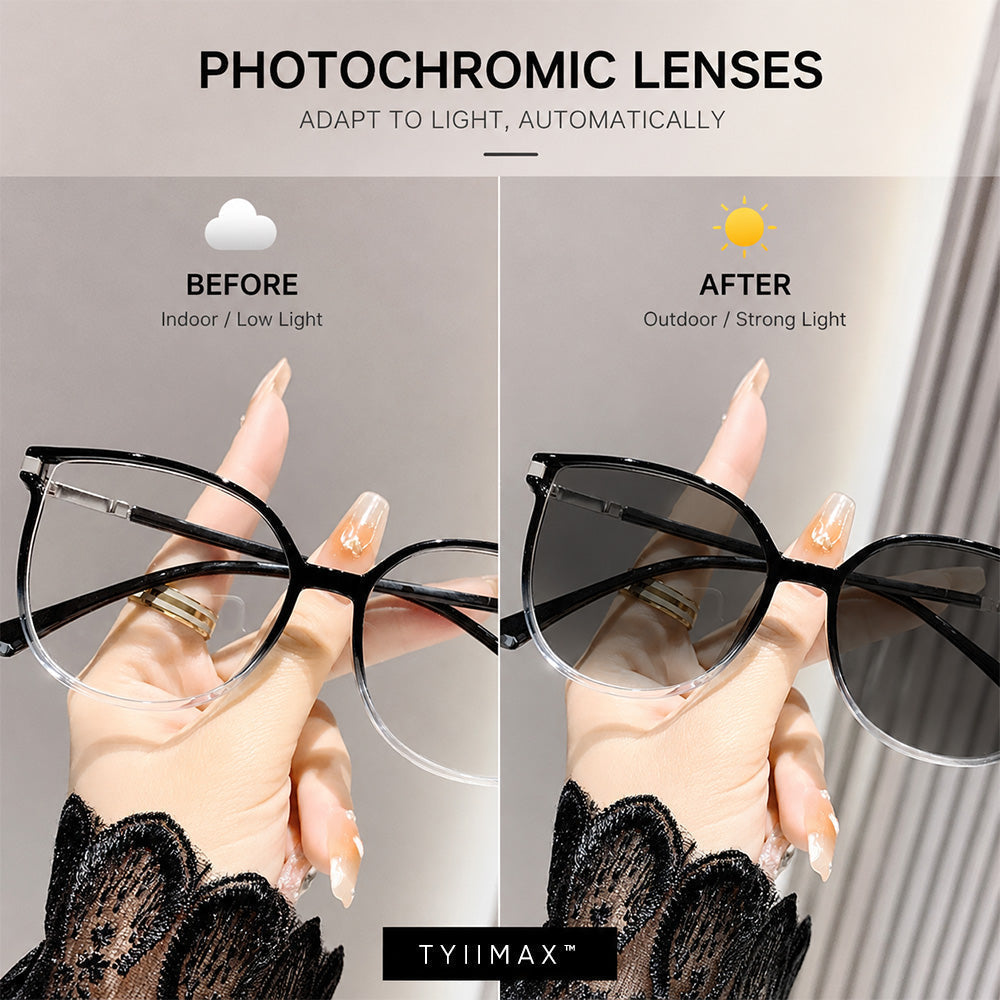 🏅Best Seller🕶️ Oversized Fashion Prescription Glasses – Trendy Photochromic Lenses with Blue Light Blocking ✨