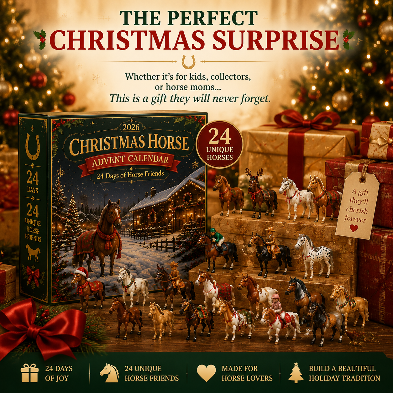 🏅Best Seller🐴 Christmas Horse Advent Calendar--24 Days of Horse Friends & Holiday Memories 🎄
