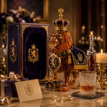 🌎Ends Today: 70% OFF!🔥👑Crown 87th Anniversary Royal Lion Whiskey Bottle