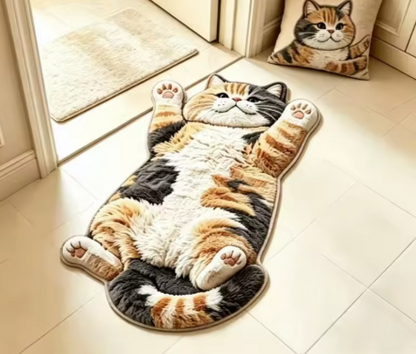 🐱Last Day 49% OFF✨Chubby Tabby Cat Shaped Rug 🤎