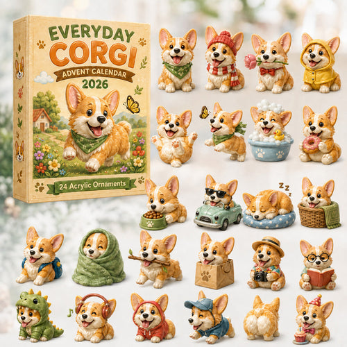 CHRISTMAS KICKOFF 40% OFF - Everyday Corgi Advent Calendar 2026 - 24-Day Festive Countdown, Acrylic Charms Blind Box - Gift For Corgi Lovers