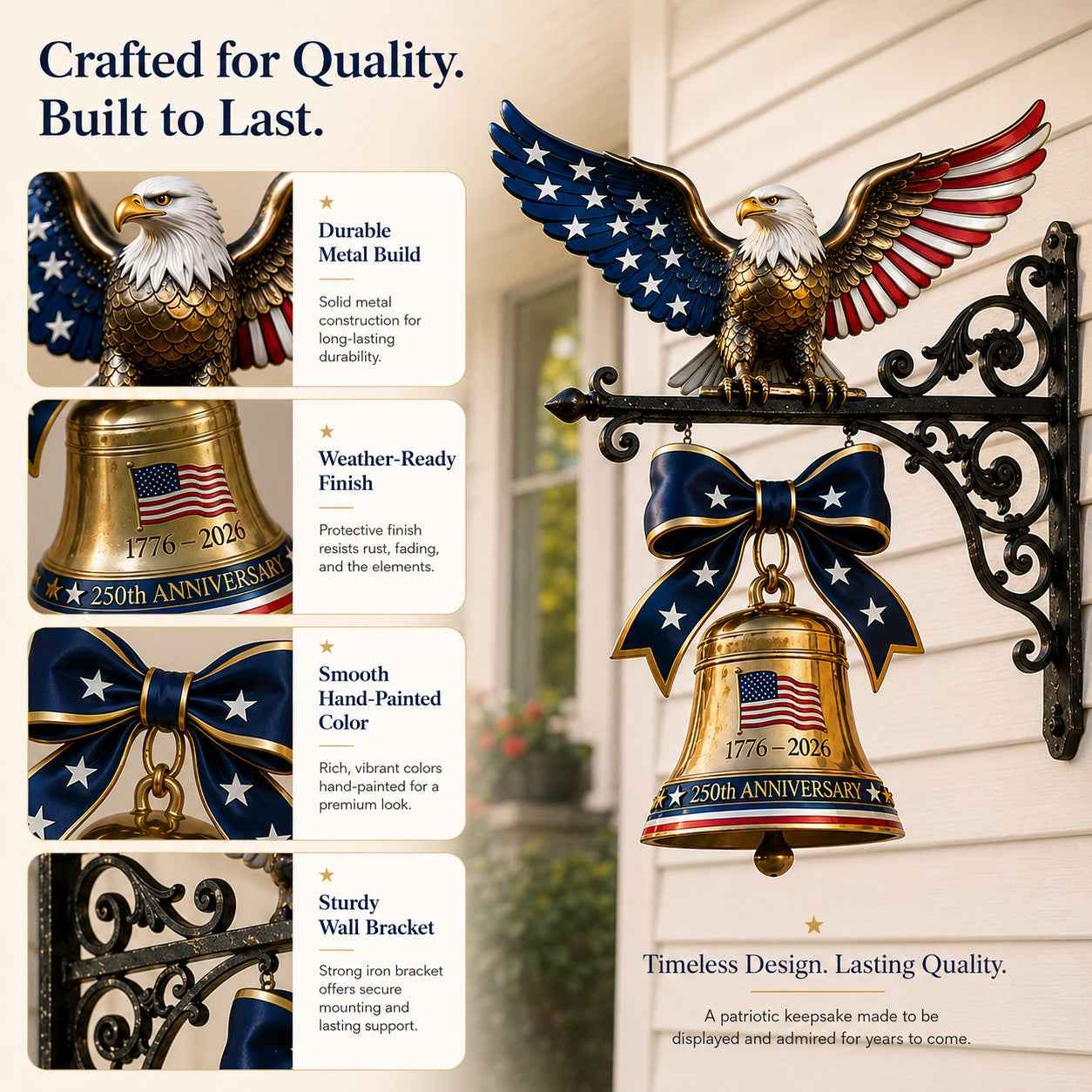 🔔 Ring in the Semiquincentennial: 1776-2026 "Spirit of Liberty" Eagle Bell