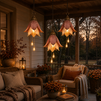 🌎Ends Today: 70% OFF!🔥🌸✨ Set of 3 Vintage Hanging Flower Lights – Warm Glow Garden & Patio Decor