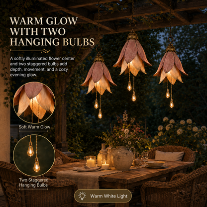 🌎Ends Today: 70% OFF!🔥🌸✨ Set of 3 Vintage Hanging Flower Lights – Warm Glow Garden & Patio Decor