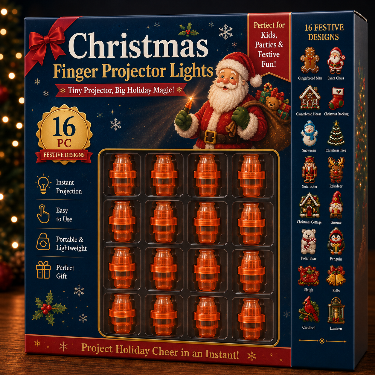 🎄Christmas Finger Projector Lights （16 PCS）– Mini Pattern Projector