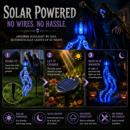 🌎Ends Today: 70% OFF!🔥🎁💀The Grim Reaper’s Glowing Garden-A Spooky Halloween Yard Display