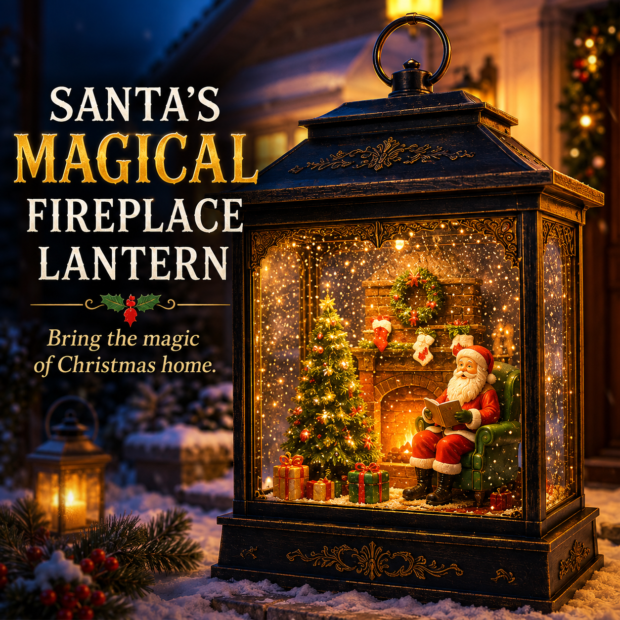 🌎Ends Today: 70% OFF!🔥🎅 Santa’s Magical Fireplace Lantern-🎄 Bring the Magic of Christmas Home