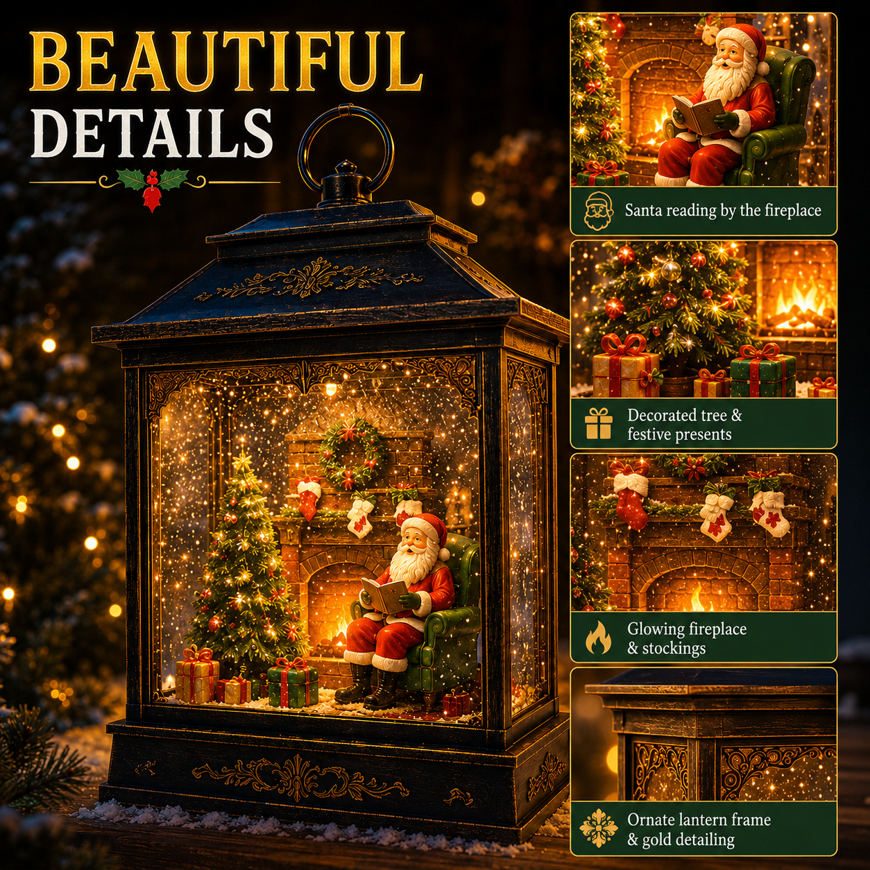 🌎Ends Today: 70% OFF!🔥🎅 Santa’s Magical Fireplace Lantern-🎄 Bring the Magic of Christmas Home