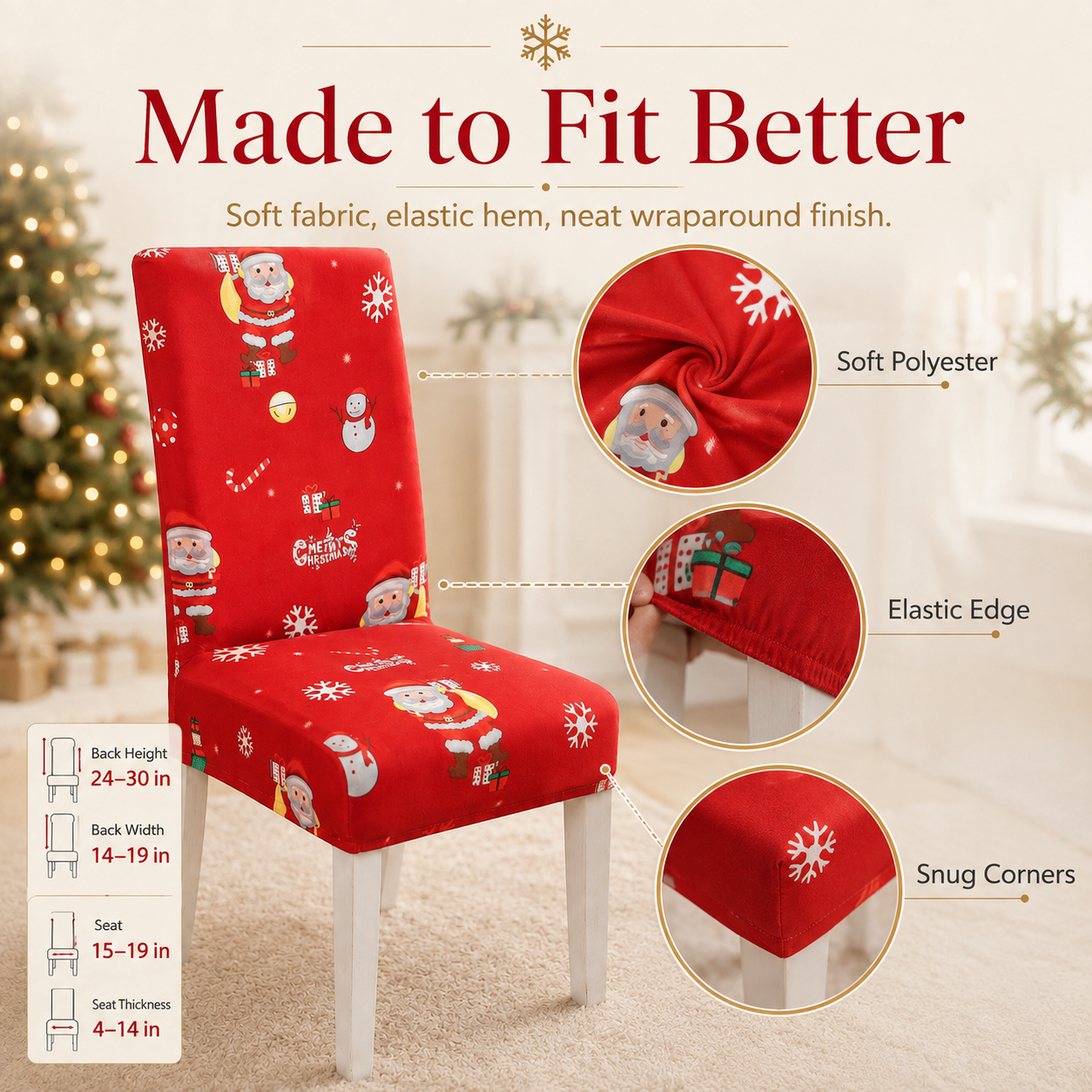 🎄Christmas Stretch Dining Chair Cover | Holiday Decor