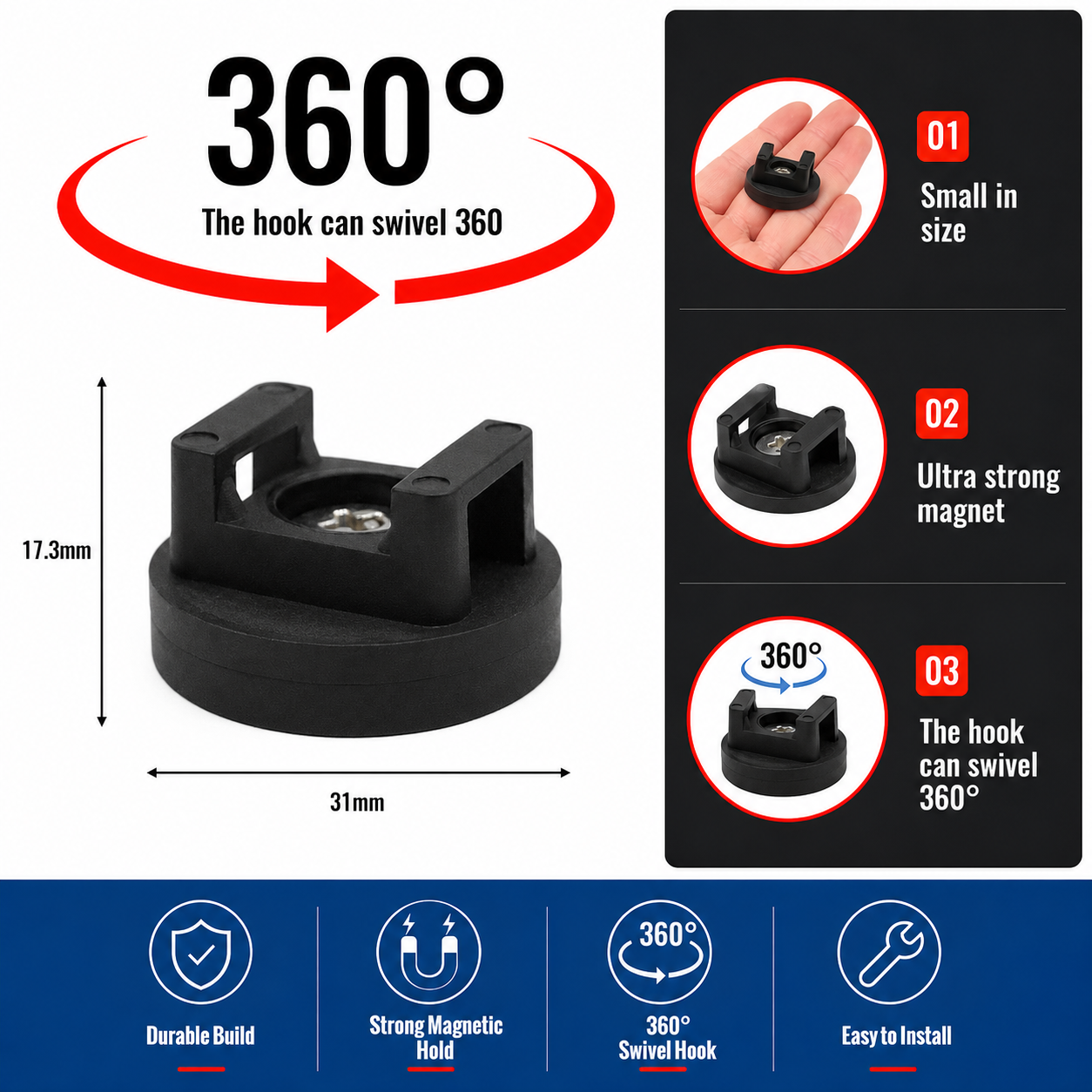 🌎Ends Today: 70% OFF!🔥Heavy-Duty Magnetic Cable Tie Mounts
