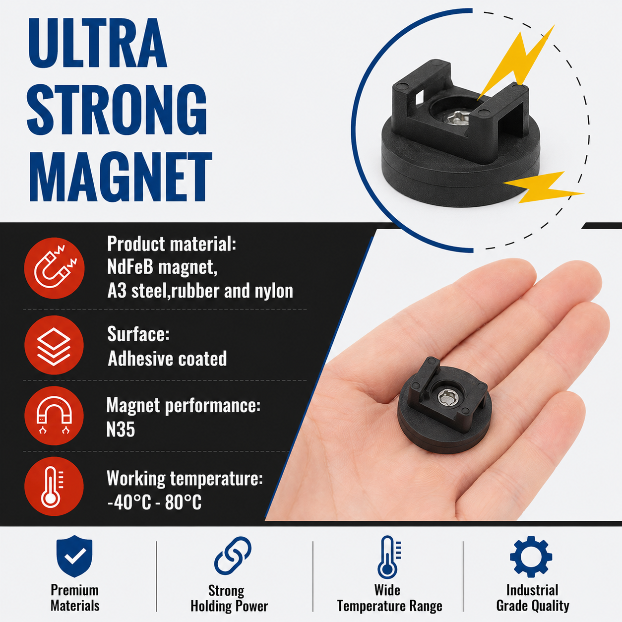 🌎Ends Today: 70% OFF!🔥Heavy-Duty Magnetic Cable Tie Mounts