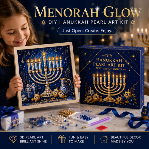✈️Last Day 50% OFF✨🎁DIY Hanukkah Pearl Art Kit ✨