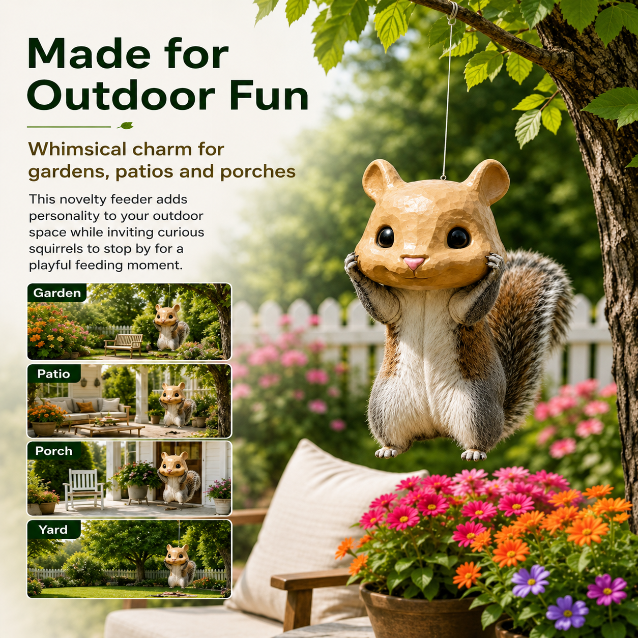 ✈️Last Day 50% OFF✨🐿️✨Funny Big-Head Squirrel Feeder – Turn Every Backyard Visit Into a Laugh🌿