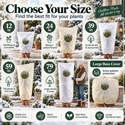 🌿Winter Plant Frost Cover with Zipper & Observation Window