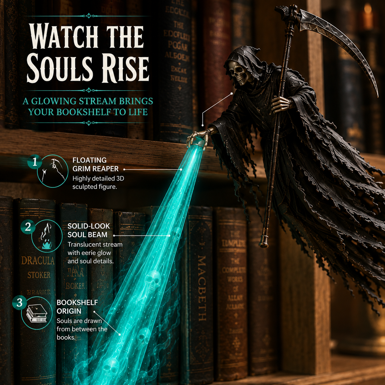 🏅The Soul Collector — Haunted Reaper Shelf Light👻
