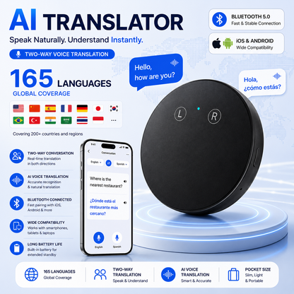 🔥LAST DAY 49% OFF🌍 AI Translator – 165+ Languages | Two-Way Voice for Work & Everyday Life
