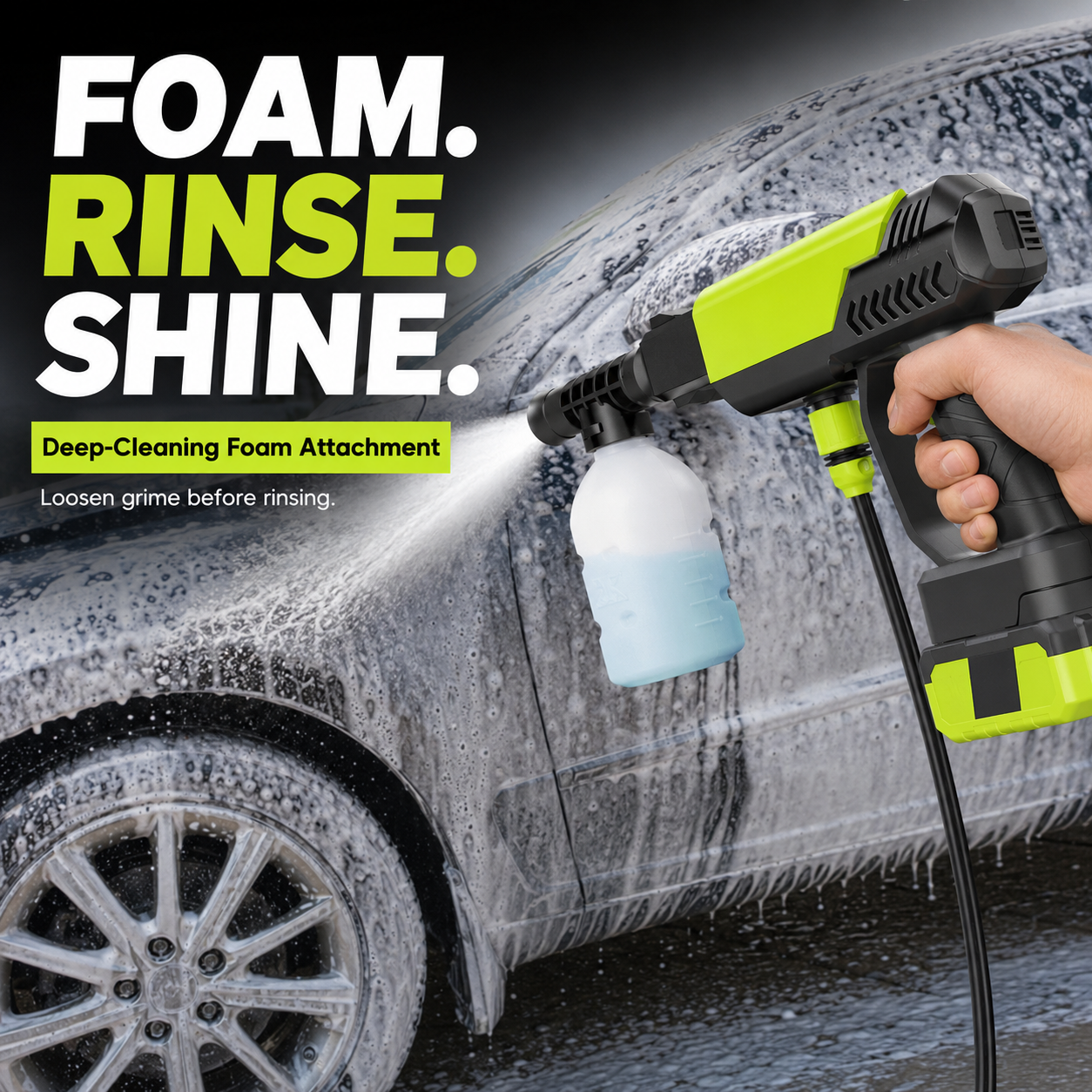 Cordless Portable Pressure Washer with 6-in-1 Nozzle