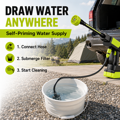 Cordless Portable Pressure Washer with 6-in-1 Nozzle