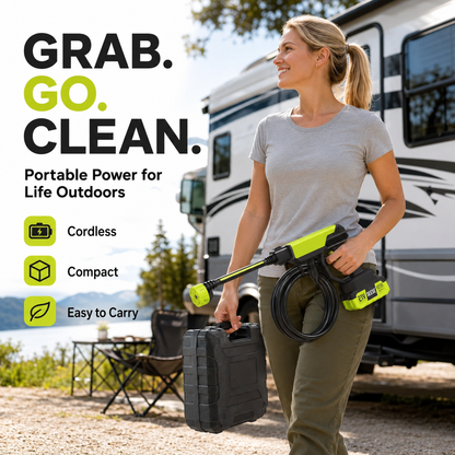 Cordless Portable Pressure Washer with 6-in-1 Nozzle