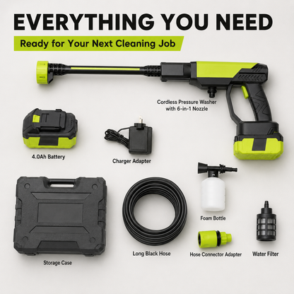 Cordless Portable Pressure Washer with 6-in-1 Nozzle