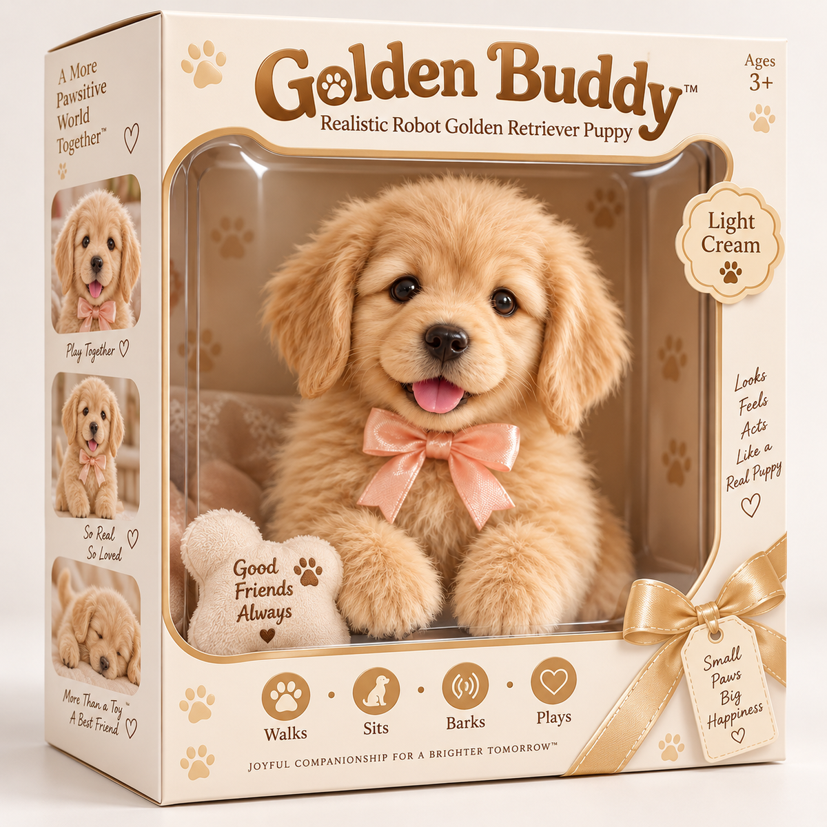 🎄 49% OFF – Golden Buddy™ Realistic Robot Golden Retriever Puppy