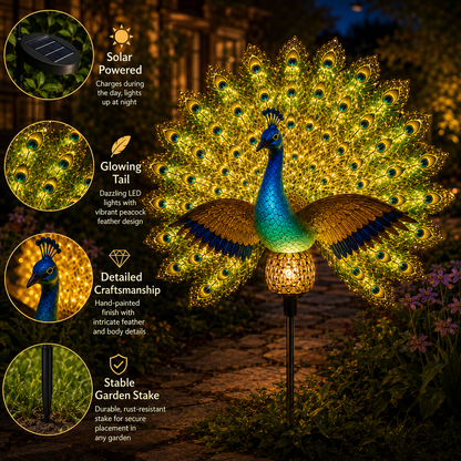 🏆Best Selling Solar Light🦚Solar Peacock Garden Sculpture