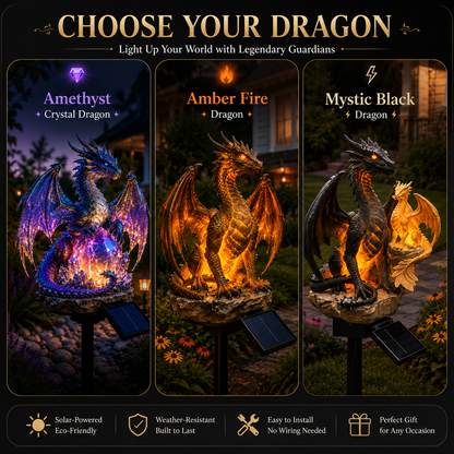 🏅2026 Best Selling Solar Garden Lights 🐉 Amethyst Crystal Dragon – Solar Dragon Crystal Garden Light✨️