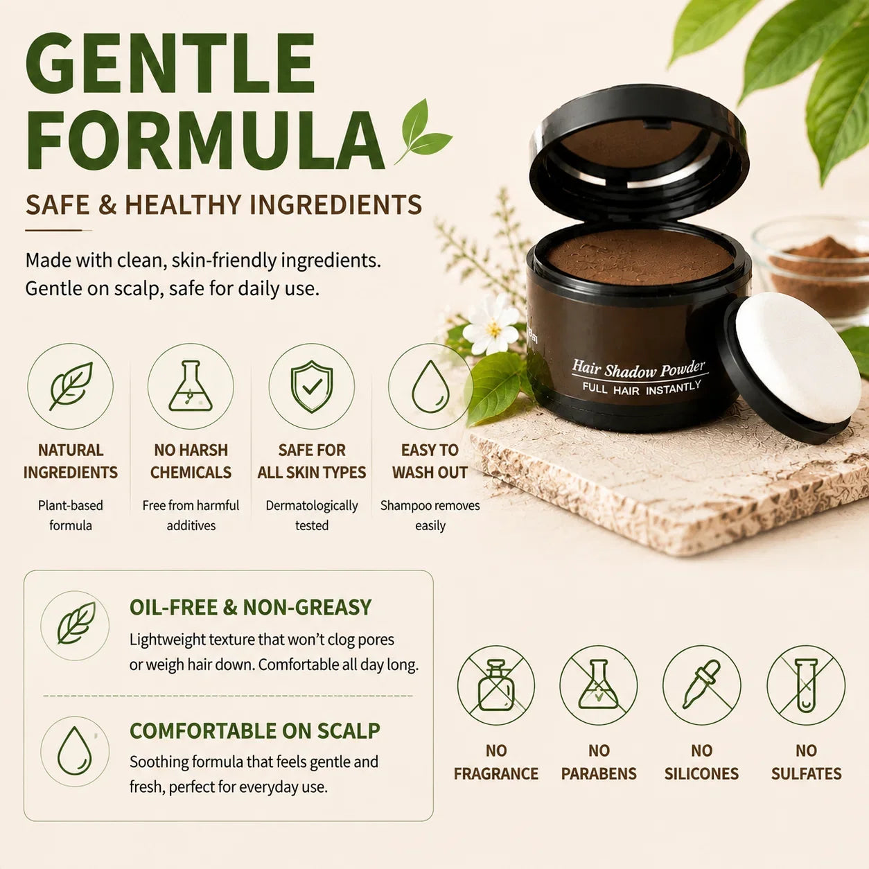 ✨Hairline Powder✨ Instant Concealer for Thinning Gray Hair, Windproof Sweatproof for Men & Women