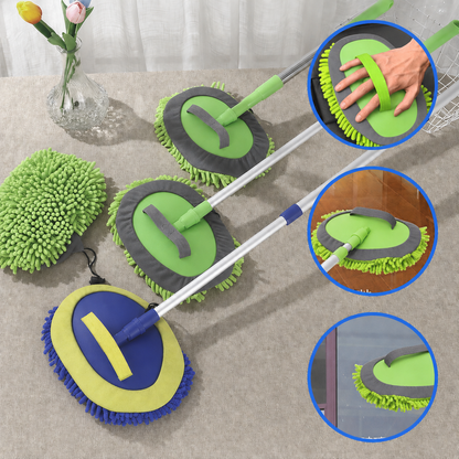 🏅⏳Time-Limited Special⏰Durable Aluminum Long Handle Telescopic Car Wash Mop – Soft Microfiber, Scratch-Free & Adjustable Length ✨