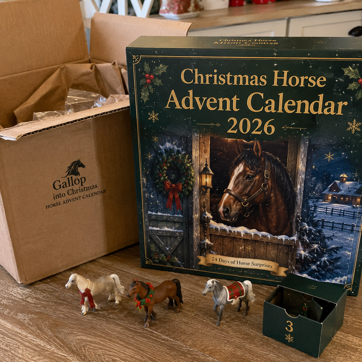🏅Best Seller🐴 Christmas Horse Advent Calendar--24 Days of Horse Friends & Holiday Memories 🎄