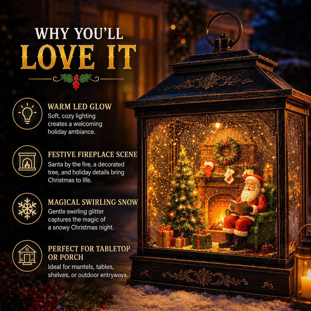 🌎Ends Today: 70% OFF!🔥🎅 Santa’s Magical Fireplace Lantern-🎄 Bring the Magic of Christmas Home