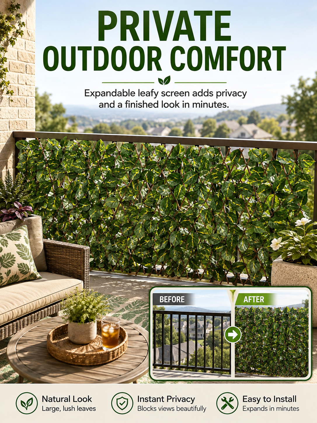 ✈️Last Day 50% OFF%🌿Garden Trend🔥Artificial ivy retractable fence privacy screen
