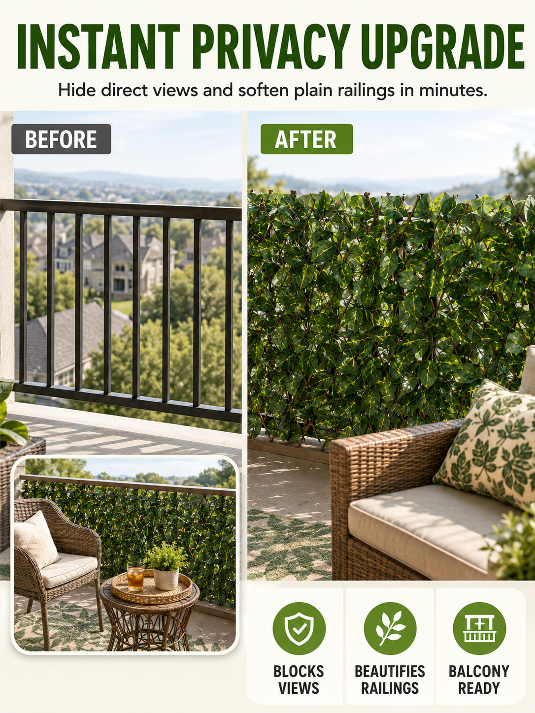 ✈️Last Day 50% OFF%🌿Garden Trend🔥Artificial ivy retractable fence privacy screen